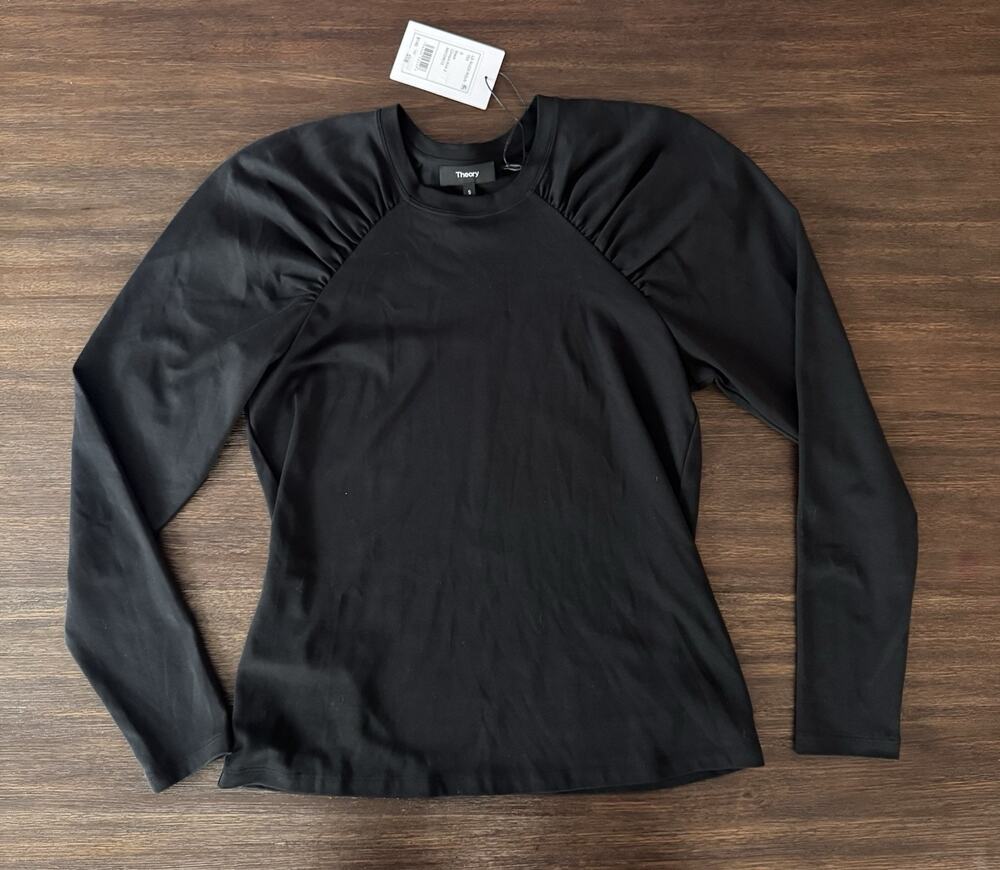 Theory Top Women’s Small Long Sleeve Pullover Clinton Knit Pima Cotton $145